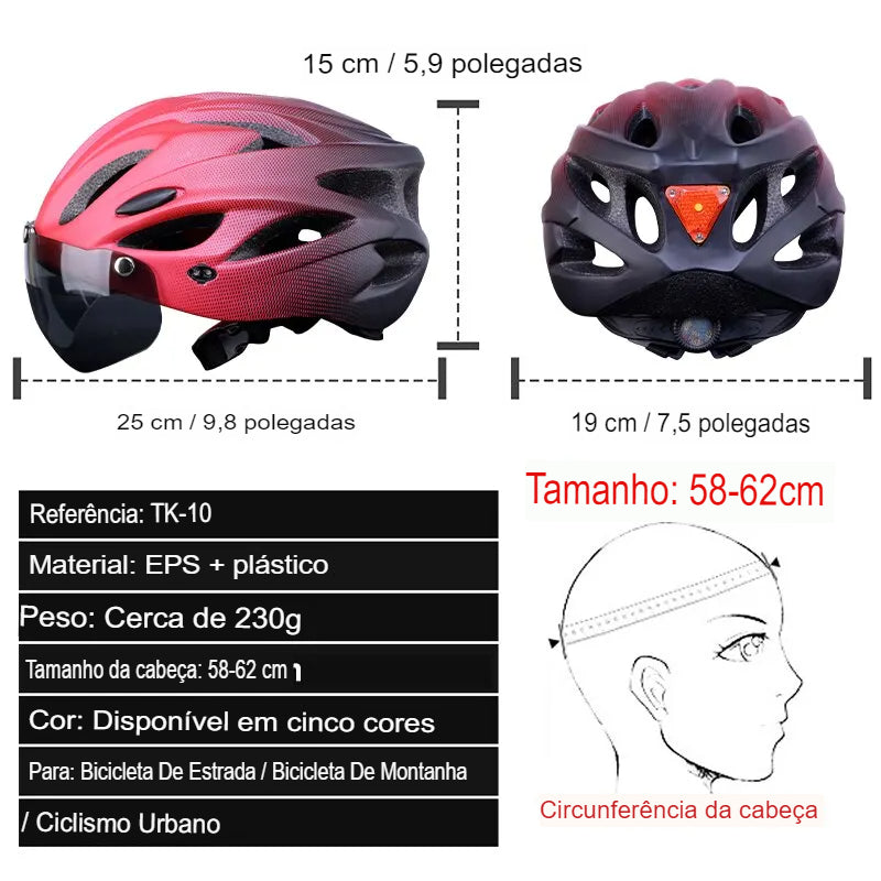 Capacete Plus com Led Helmet - Uti Easy™️